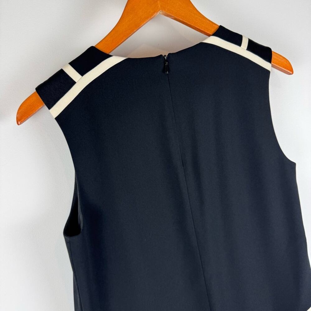 Rag & Bone Sleeveless Tuxedo Style Black Top with White Accents - Picture 7 of 11